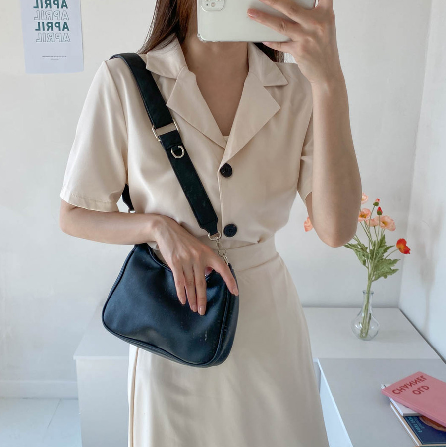 반팔카라 블라우스자켓+롱스커트 세트 상세 이미지 5