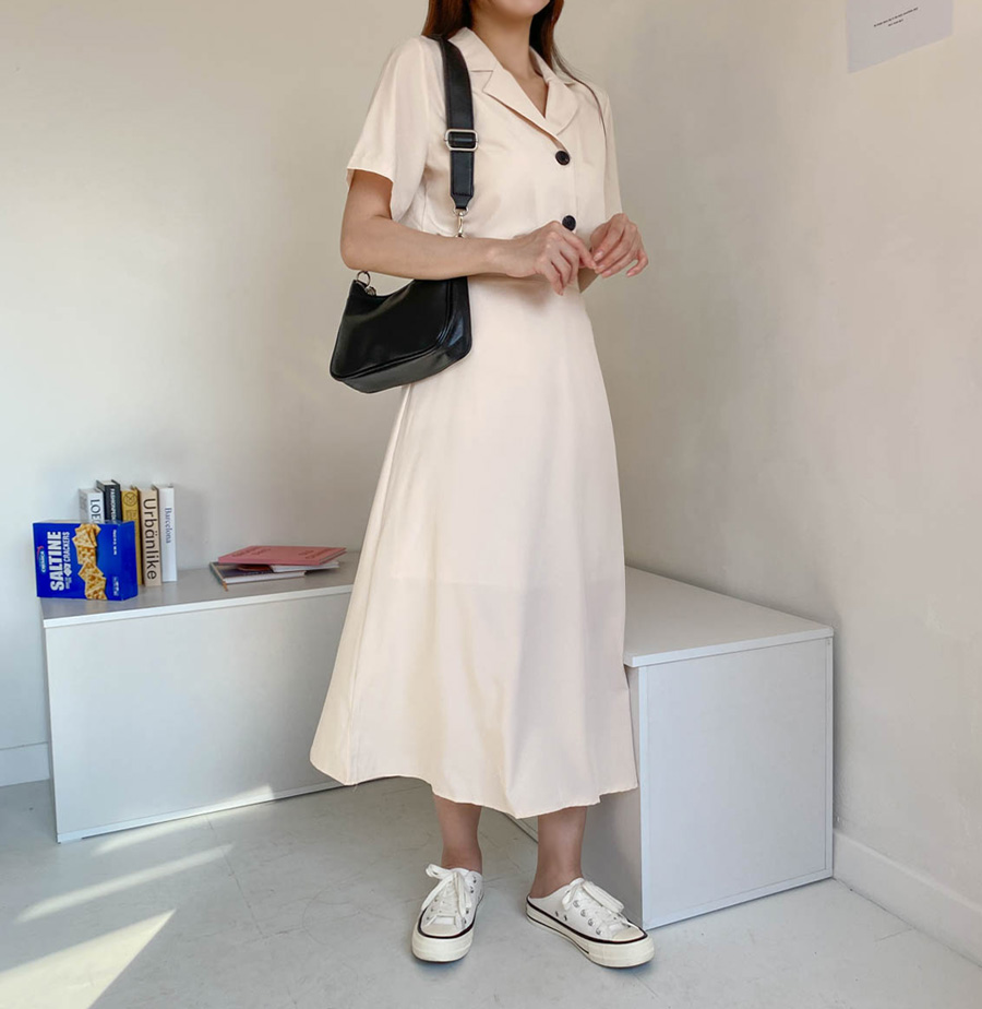 반팔카라 블라우스자켓+롱스커트 세트 상세 이미지 7